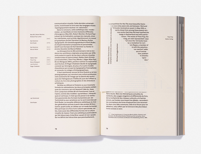 Beauty and the Book: 60 Years of the Most Beautiful Swiss Books, Bern: FOC, 2004, spread